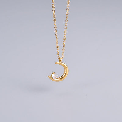 Femi Moon Solitaire Necklace